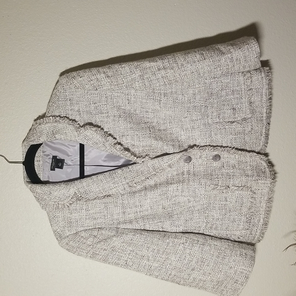 Ann Taylor Purple Grey Tweed Textured Blazer - Picture 1 of 11